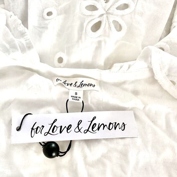 For Love & Lemons Serena Dress White Eyelet Ruffle Size S • NEW WITH TAGS • - Picture 12 of 13